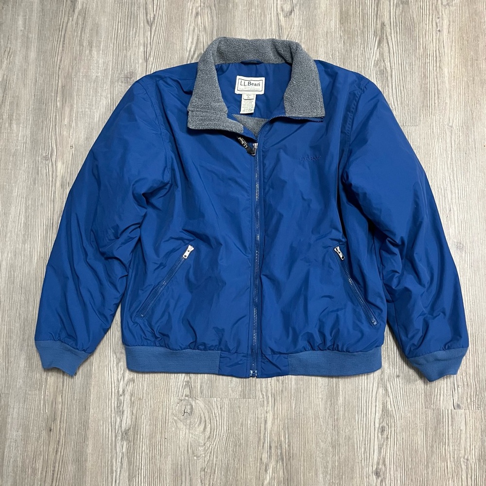 L.L. bean Fleece Lined Nylon Warm up Jacket Men’s XL Regular